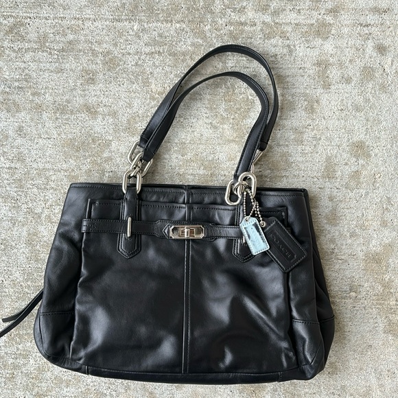 Coach Chelsea Jayden Black Leather Carryall Handbag 17811 - Picture 1 of 16